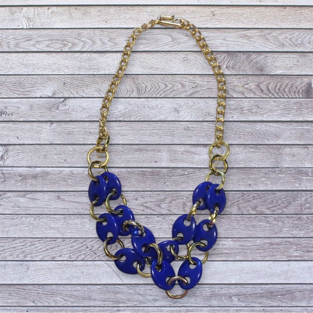 2 for $6 🎉 Blue & gold chunky necklace